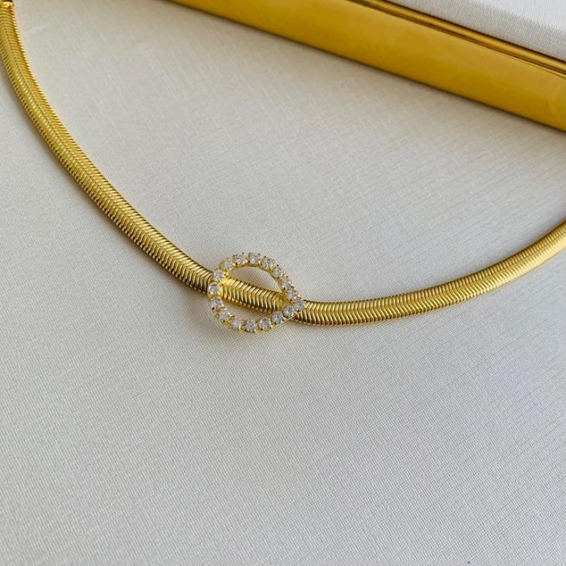 Pulseira alemã gota cravejada
