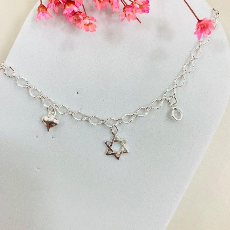 Pulseira coração estrela