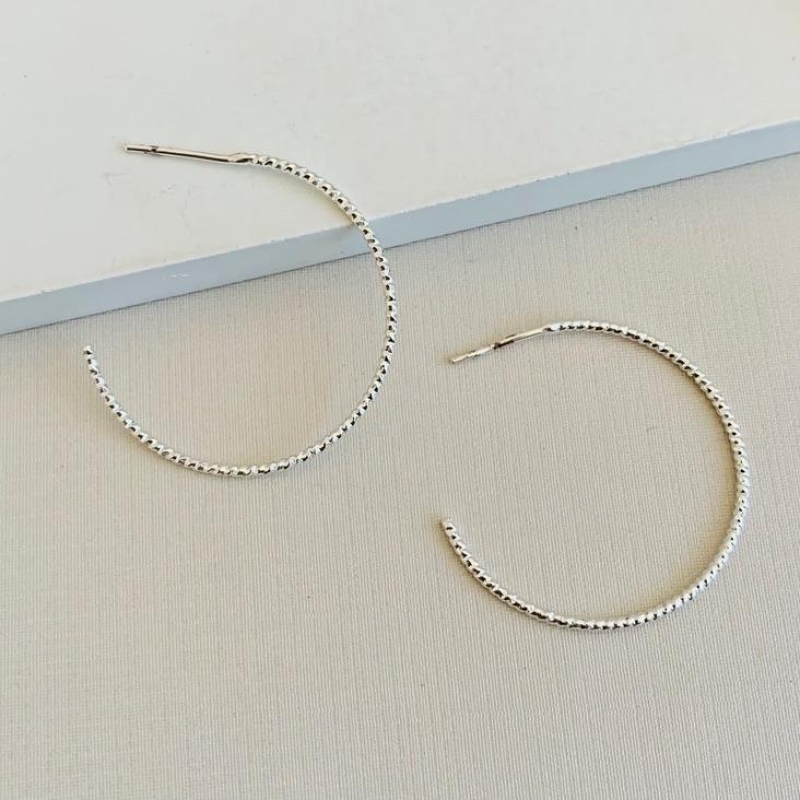 Argola diamantada prata