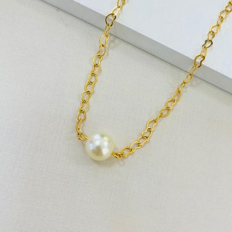 Choker corações com pérola