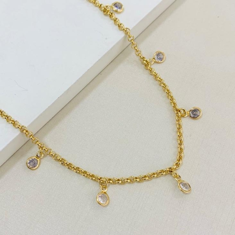 Choker elo portugues e pontos de luz
