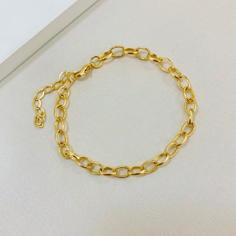 Pulseira elos cadeado fino