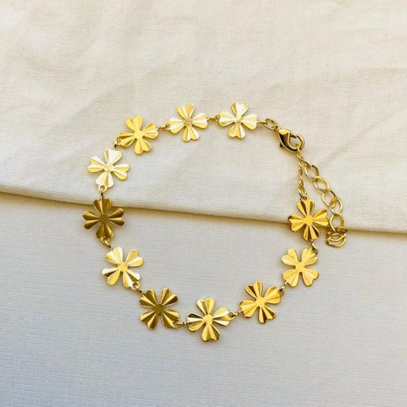 Pulseira flores lisas