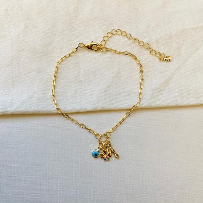 Pulseira olho grego figa trevo