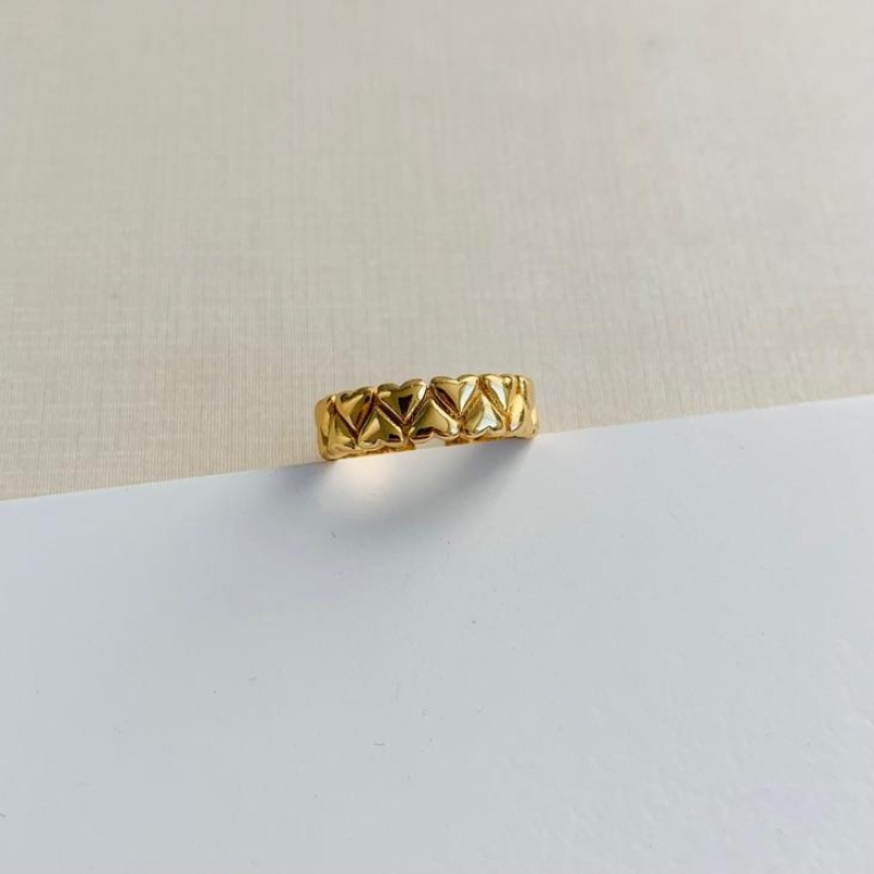 Anel corações lisos grande