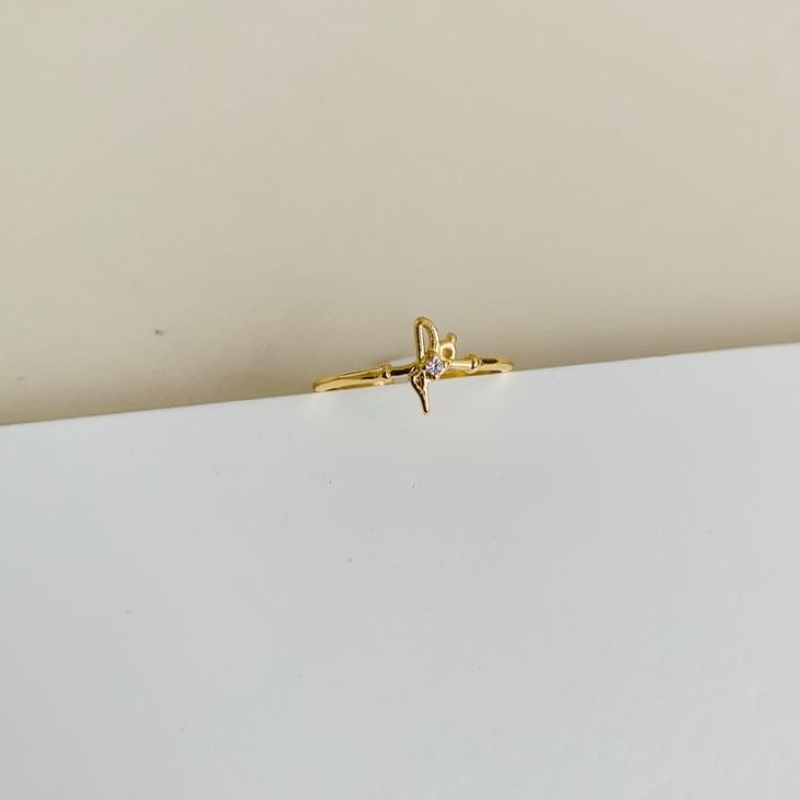 Anel fé com zirconia