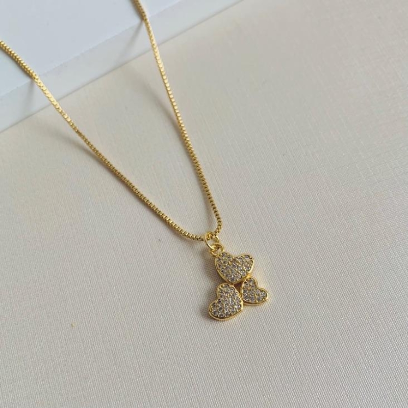 Colar 3 Mini Corações