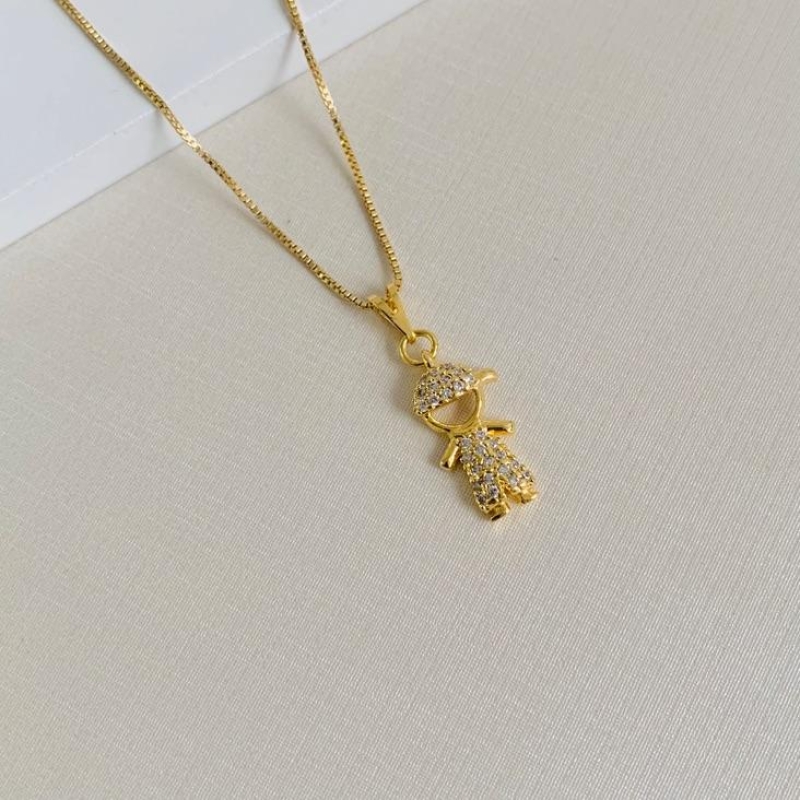 Colar menininho cravejado