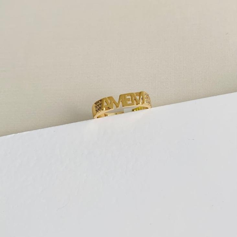 Anel AMEM lateral cravejada