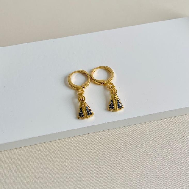 Brinco argolinha nossa senhora pequena manto azul