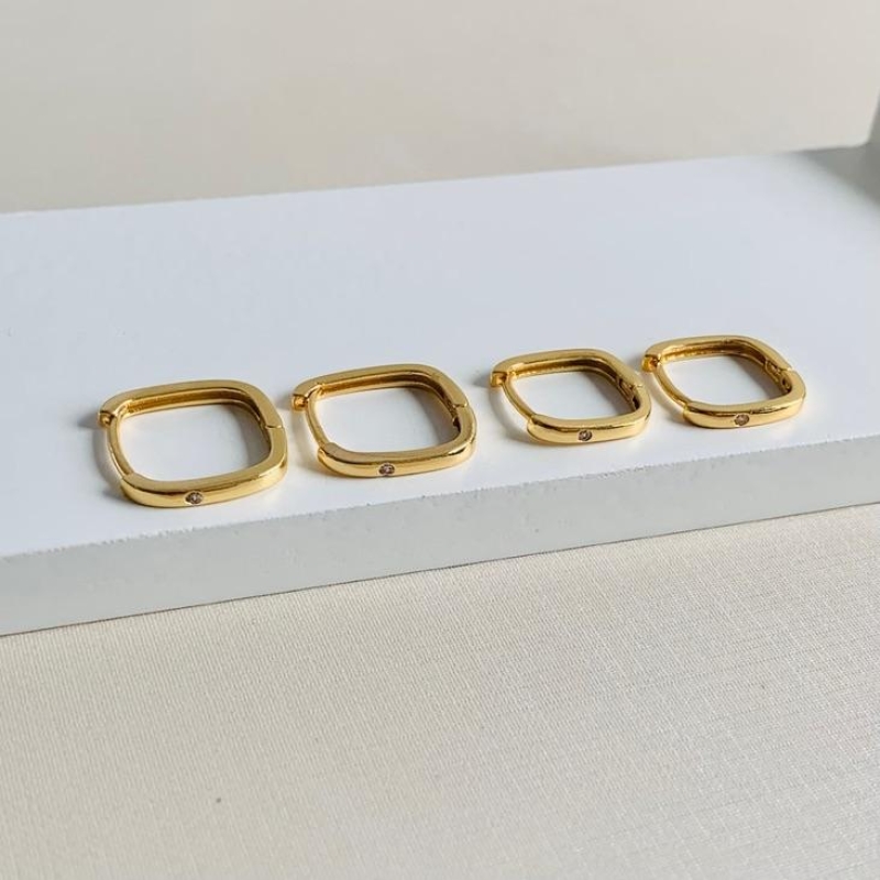 Dupla argolinha finna quadrada