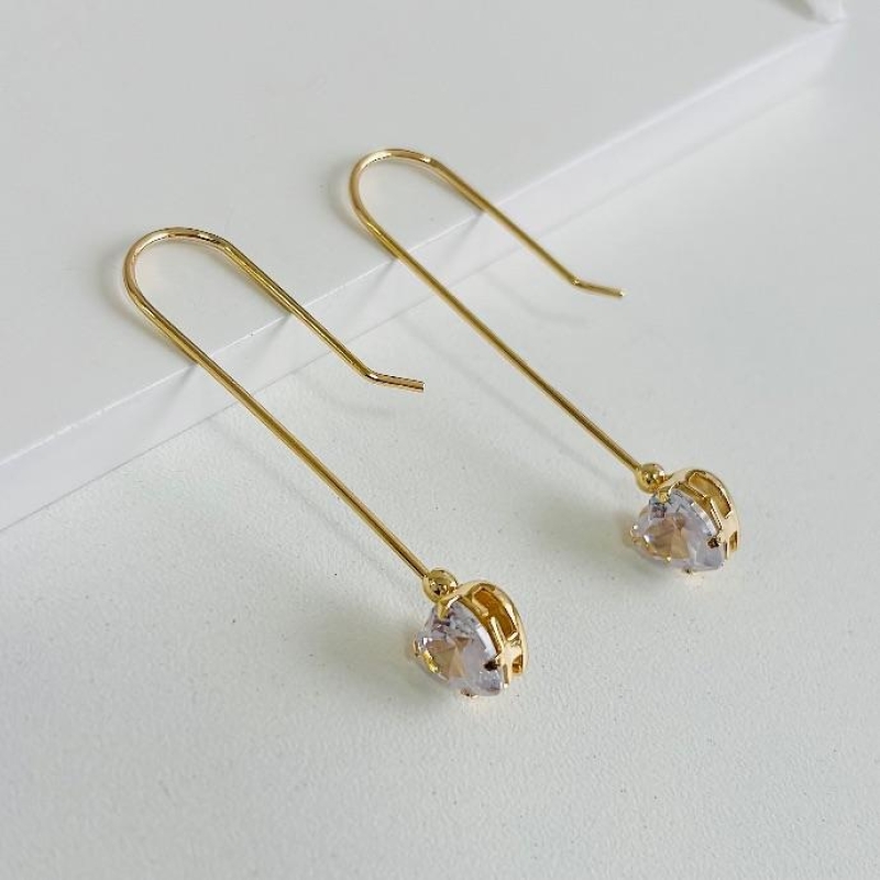 Brinco Coração zircônia sob fio