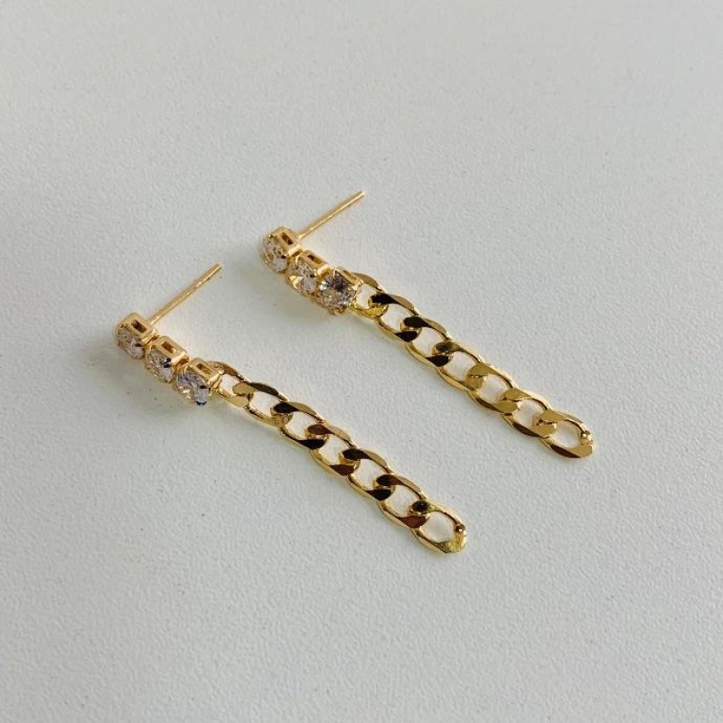 Brinco corrente com zirconia