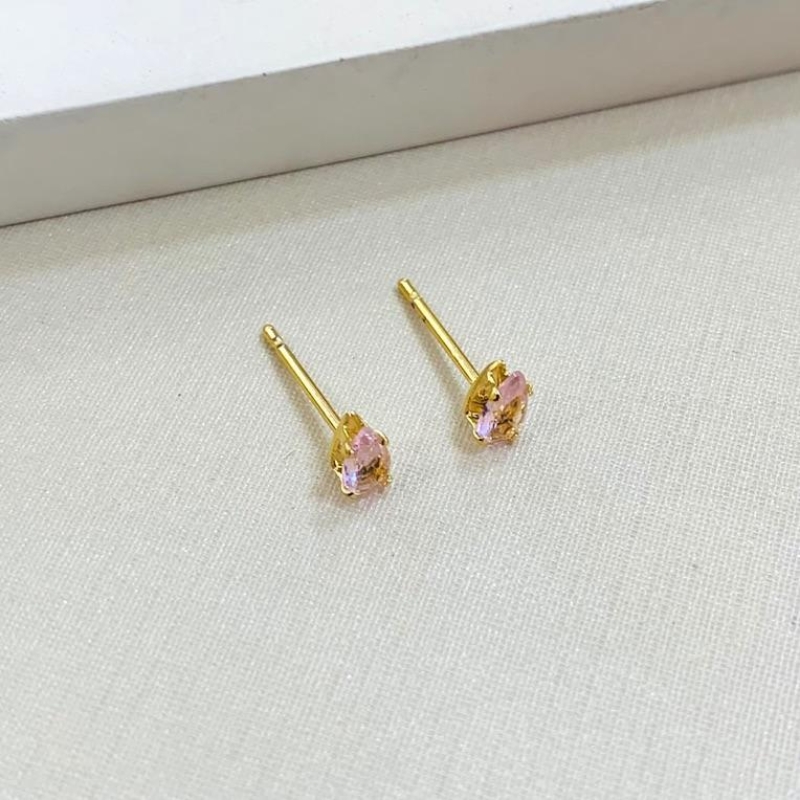 Brinco gota rose dourada p