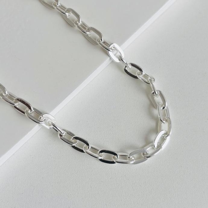 Choker elo cadeado achatado