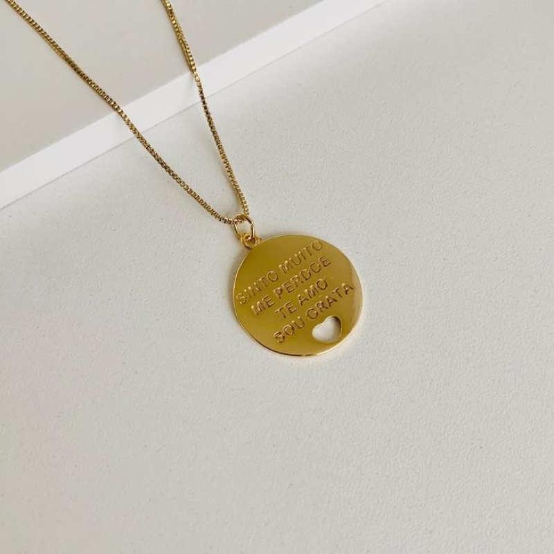 Colar Hooponopono com coração vazado