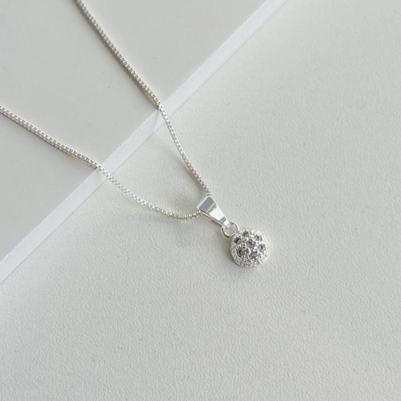 Colar meia bola de zirconias