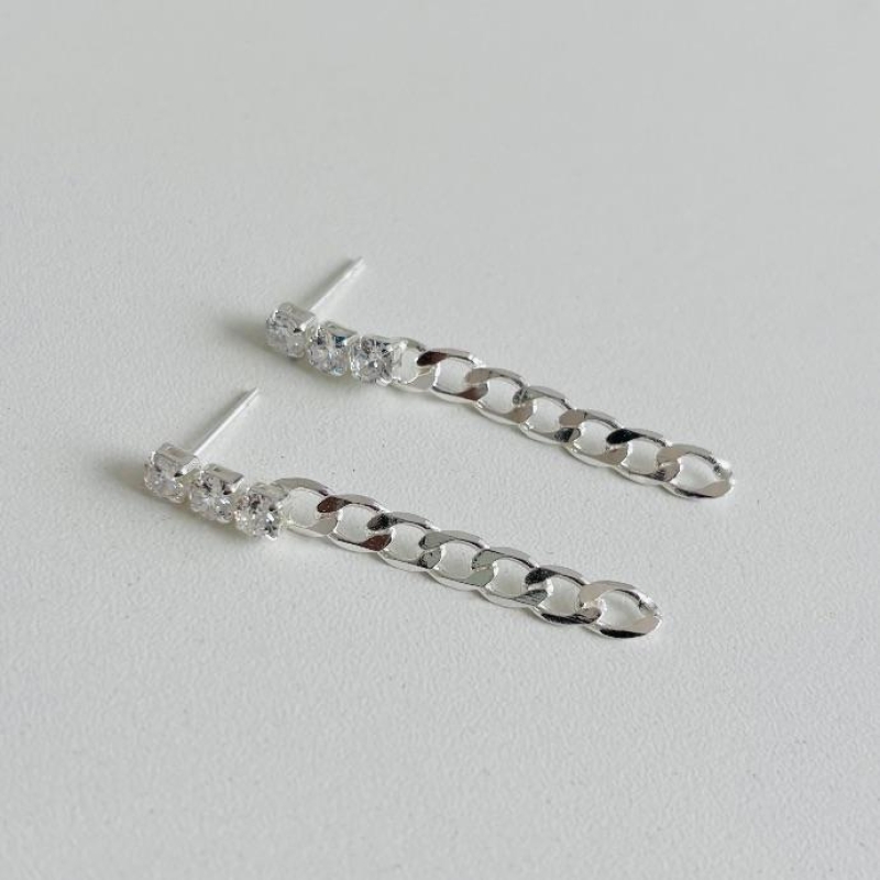 Brinco corrente com zirconia