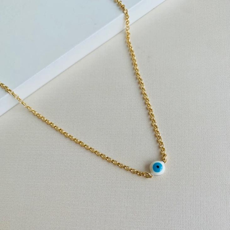 Choker olho grego - elo portugues mini