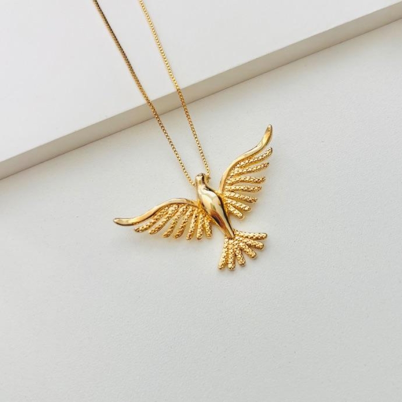 Colar espirito santo grande texturizado