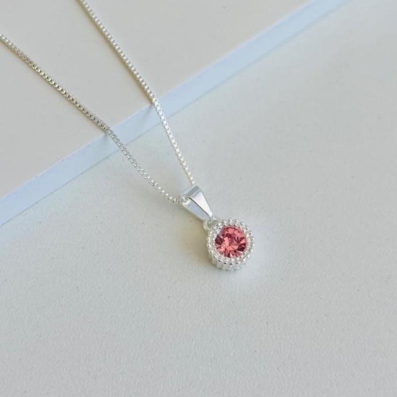 Colar zirconia lux rosa