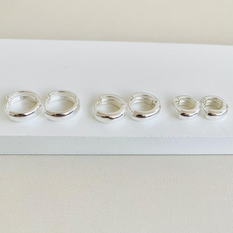 Trio argolinha sofisticação lisa