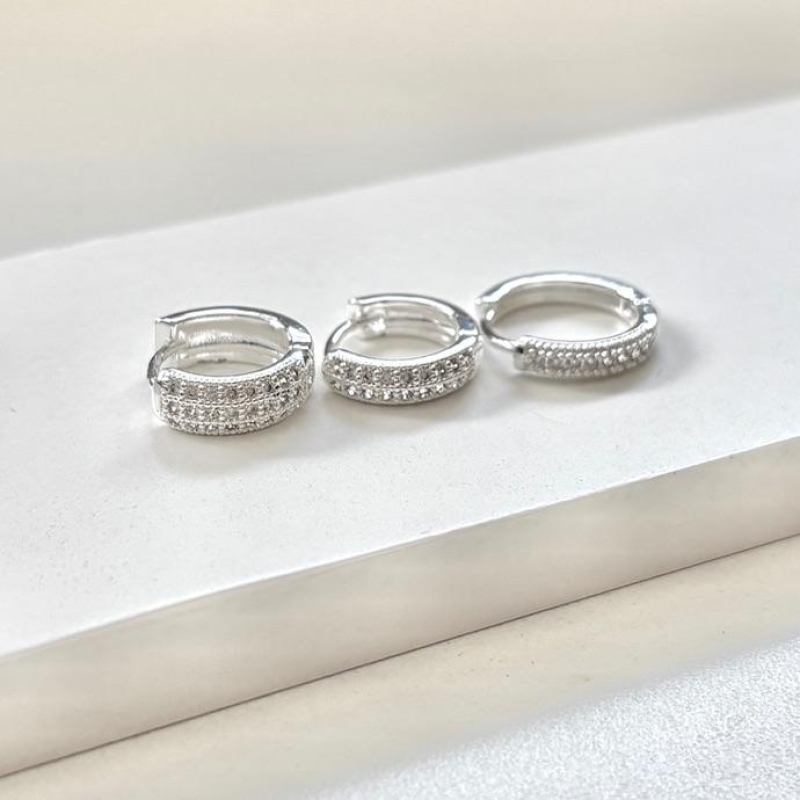 Trio argolinha sofisticada cravejada