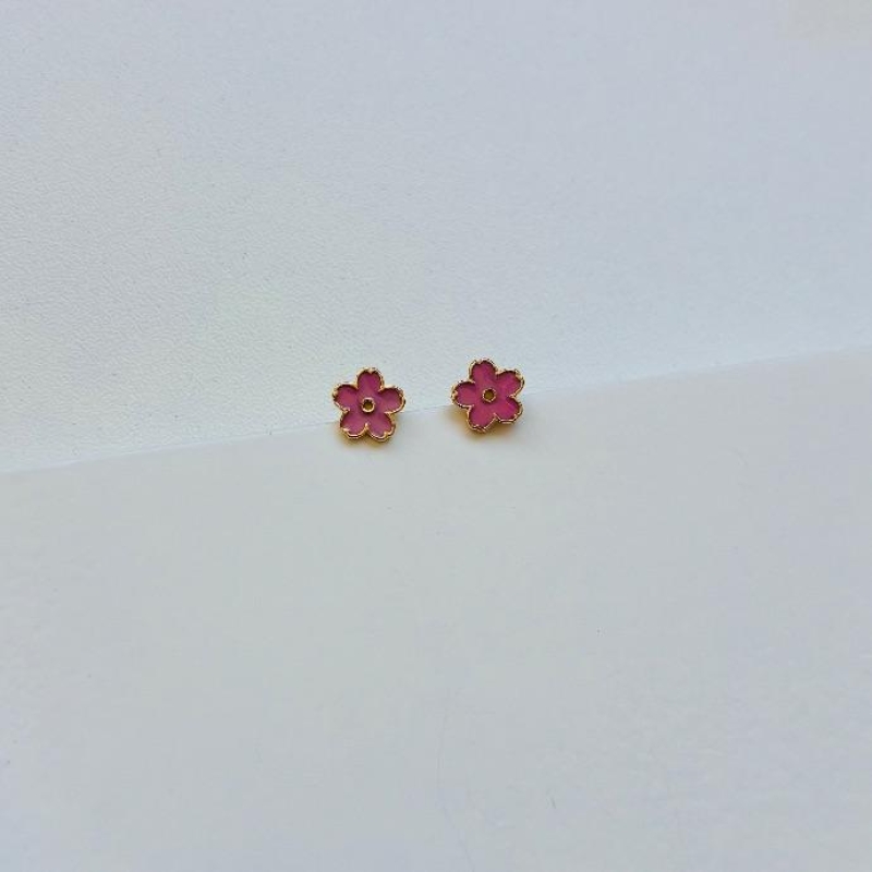 Brinco flor rosa