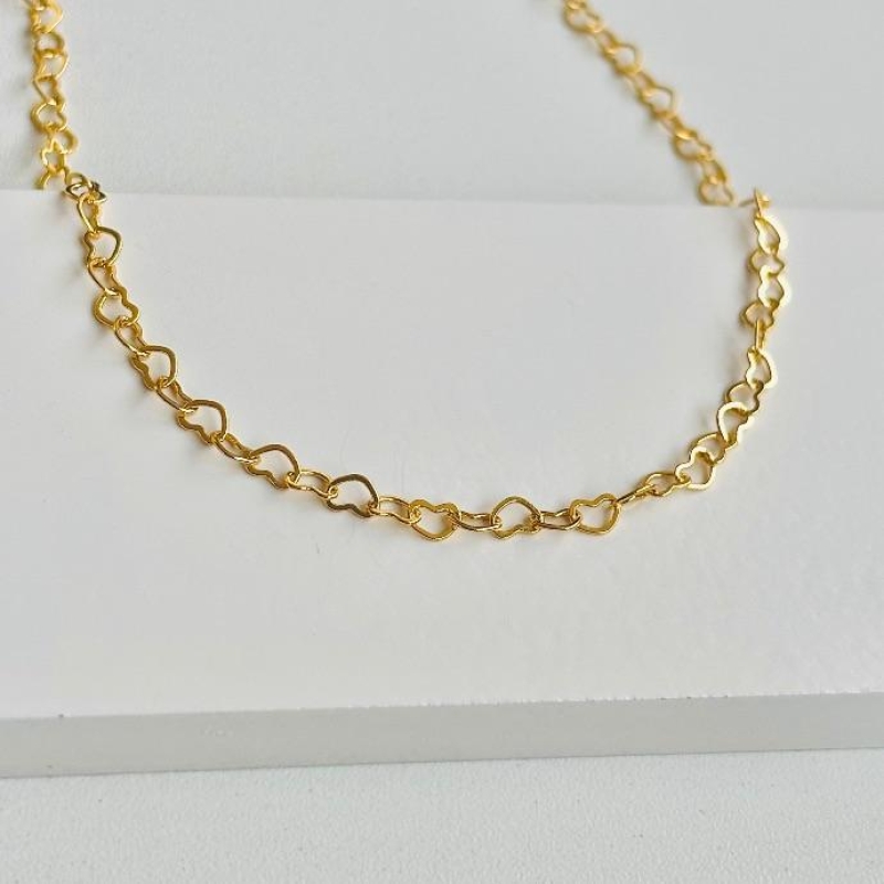 Choker elo de coração 45cm