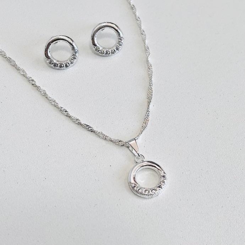 Conjunto circulo com zirconias