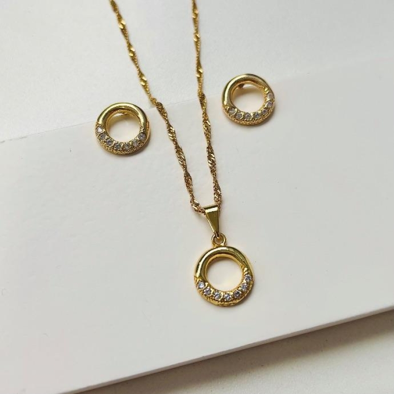 Conjunto circulo com zirconias