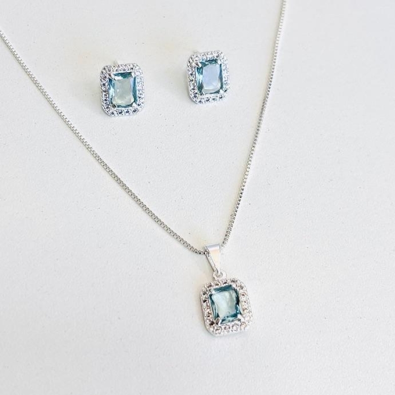 Conjunto luxo verde água