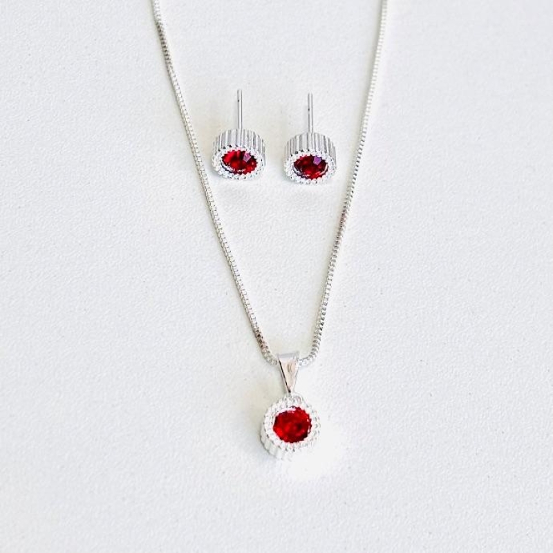 Conjunto zircônia Vermelho