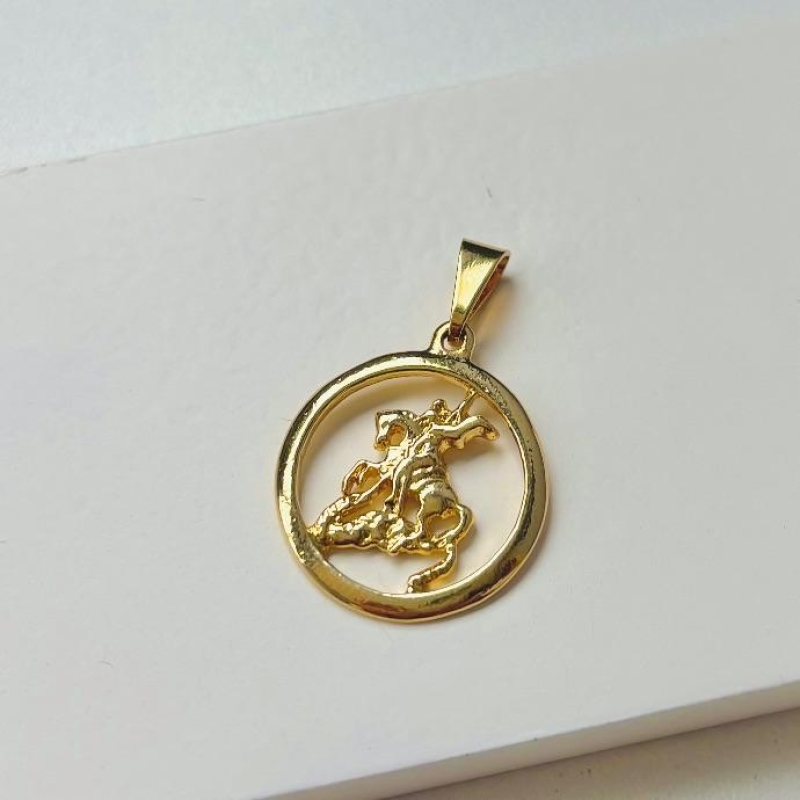 Pingente medalha vazada São Jorge