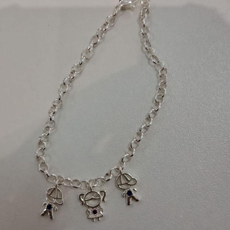 Pulseira elo portugues 3 filhos