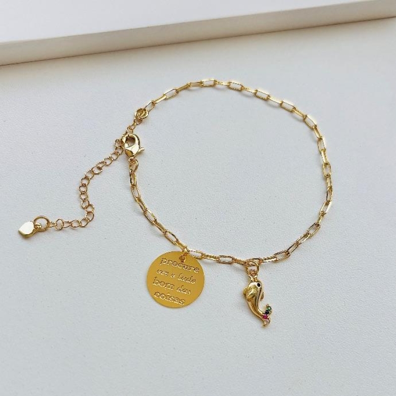 Pulseira frase com golfinho