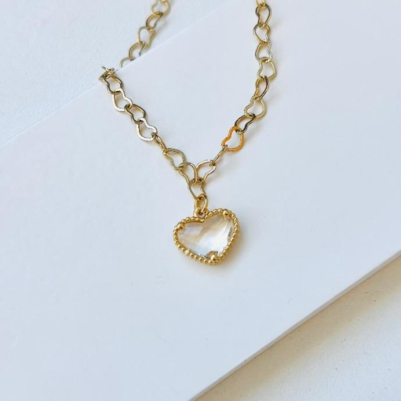 Choker coração cristal