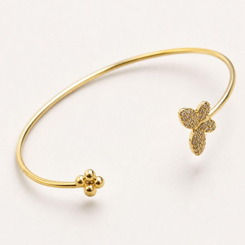 Bracelete borboleta + florzinha