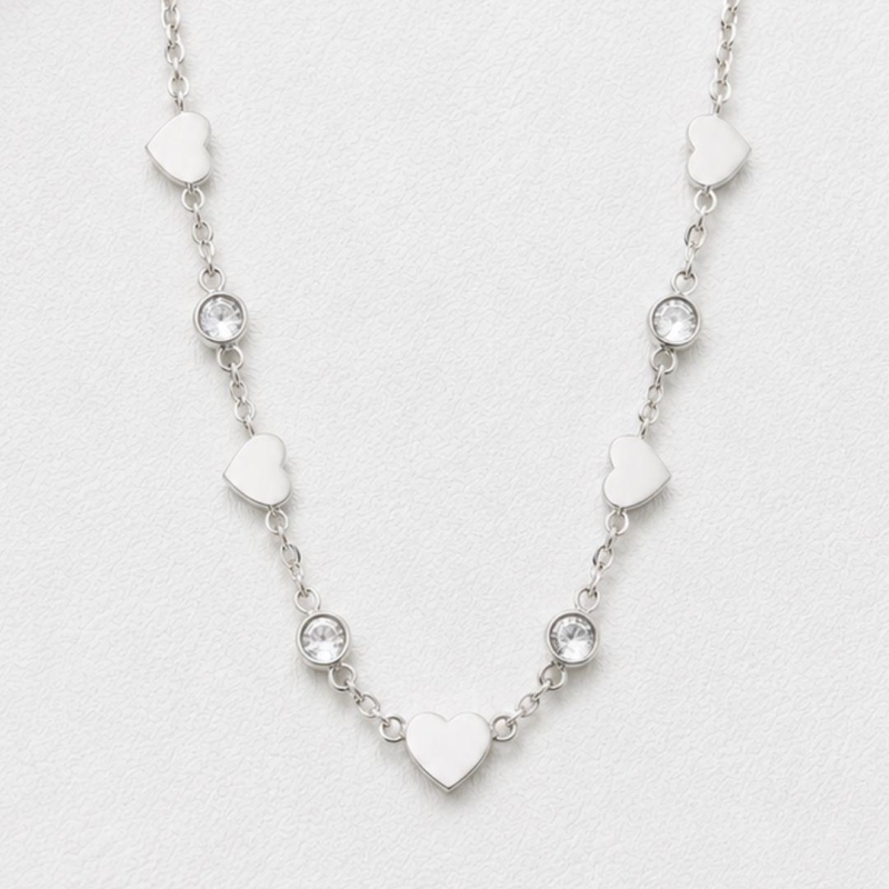 Choker coração com zircônias