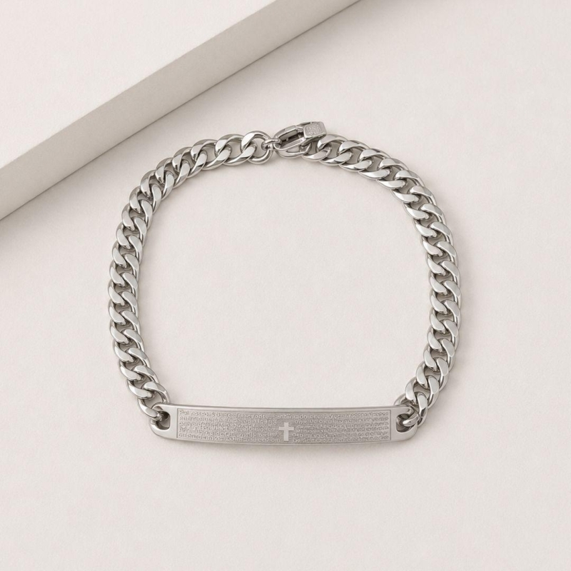 Pulseira duplix com chapa Pai Nosso