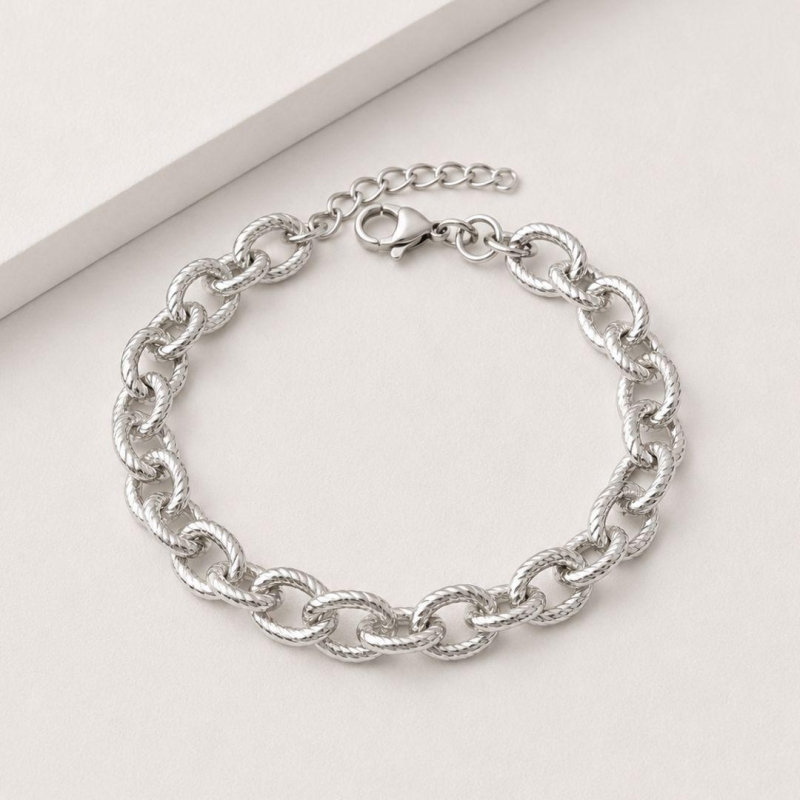 Pulseira elos redondos torcidos