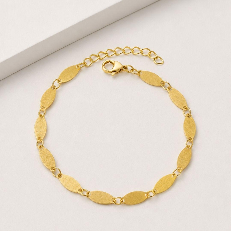 Pulseira Folhas Ovais Deitadas