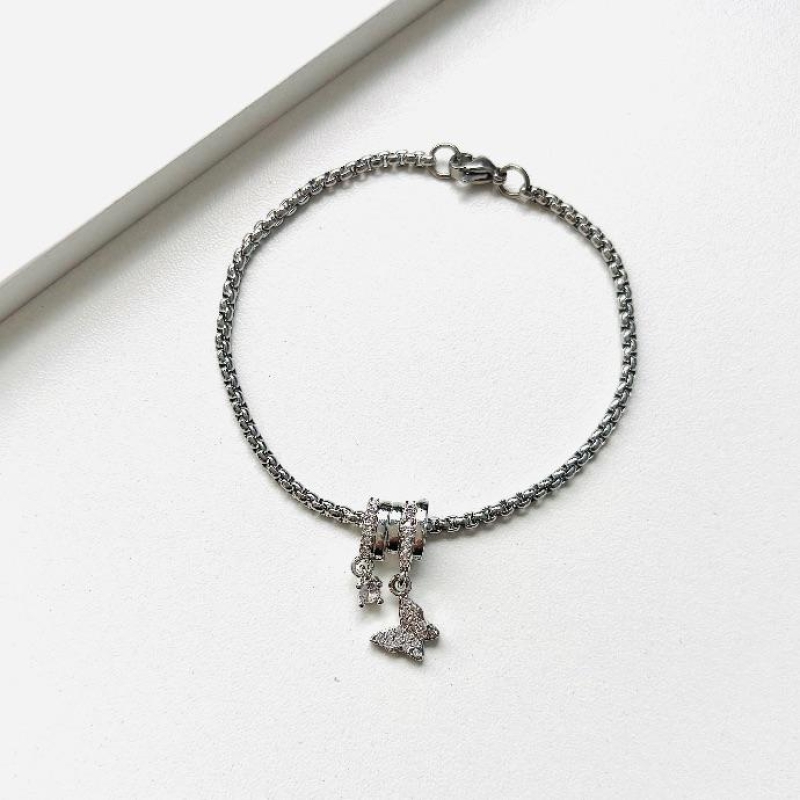 Pulseira pipoca borboleta e zirconia