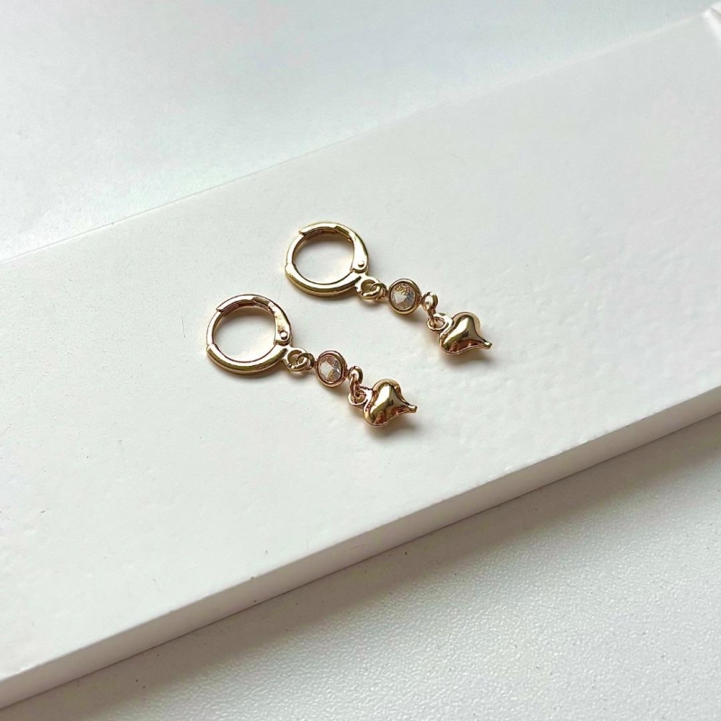 Argolinha coração liso e zirconia
