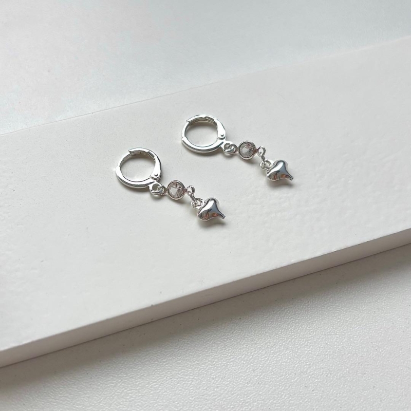 Argolinha coração liso e zirconia