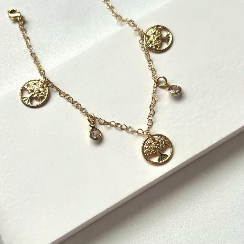 Pulseira arvore e ponto de luz