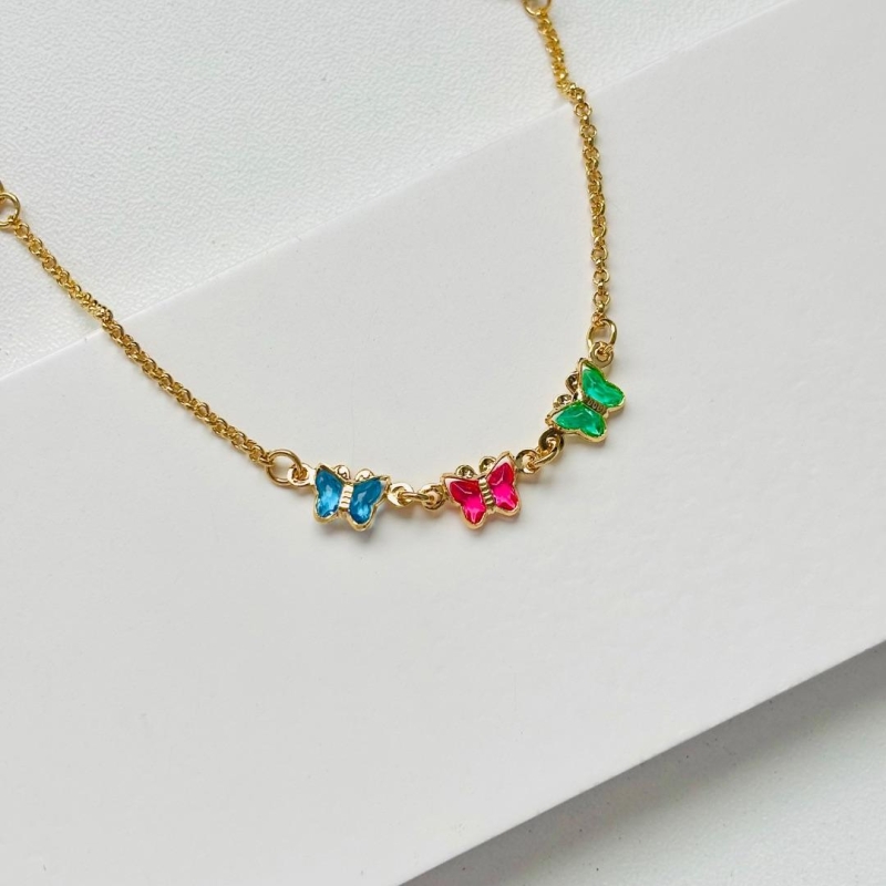 Pulseira infantil borboletinhas colors