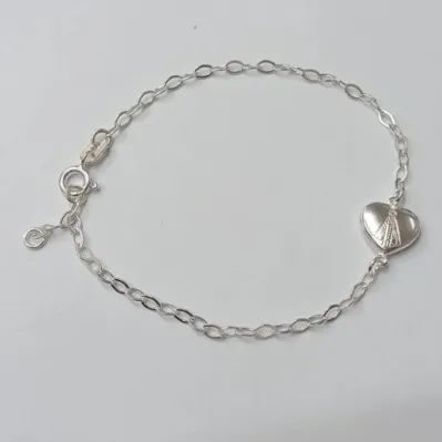 Pulseira prata Nss Senhora em coração