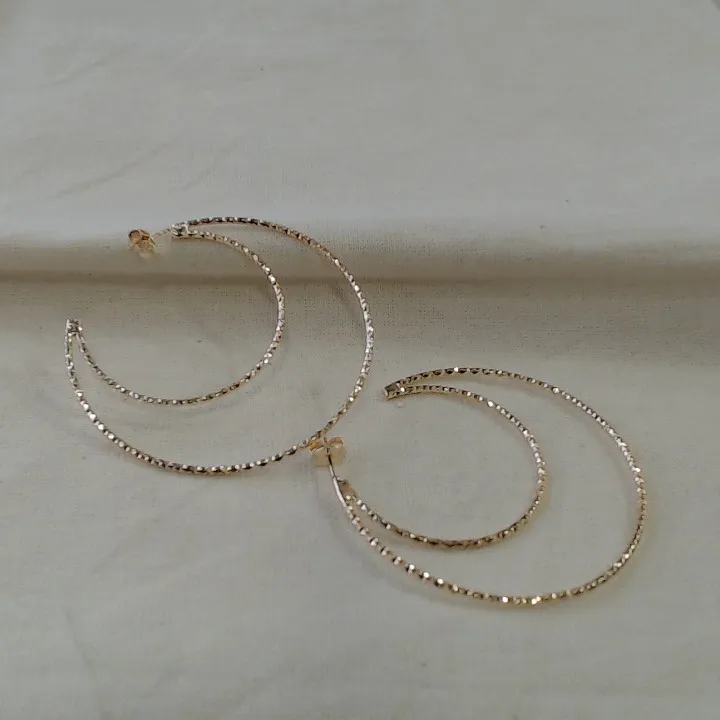 Argola diamantada fio duplo