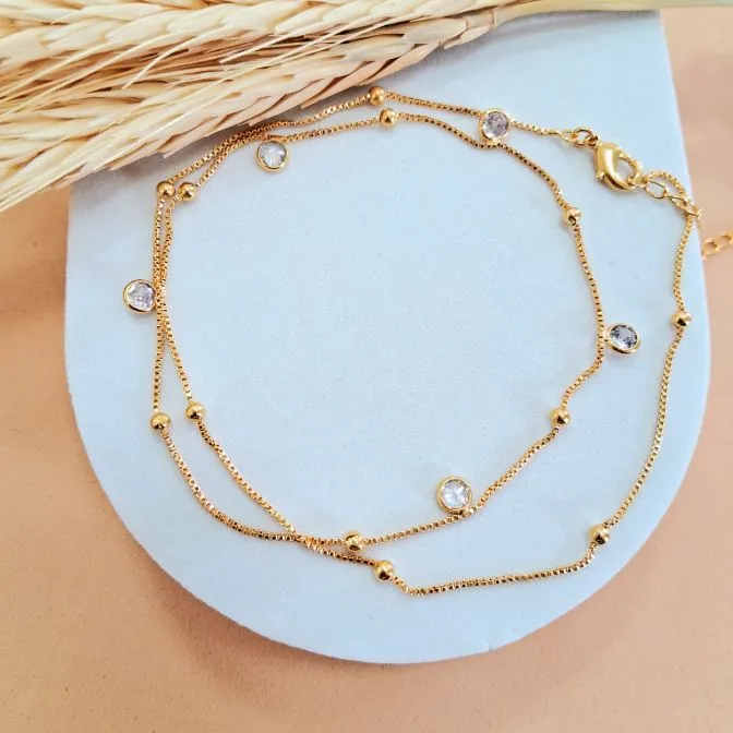 Choker com bolinhas e zircônias cristal